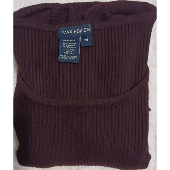 Ladies Dress Style Tunic Sweater Pleats Plumb Size M Max Edition - Picture 6 of 6